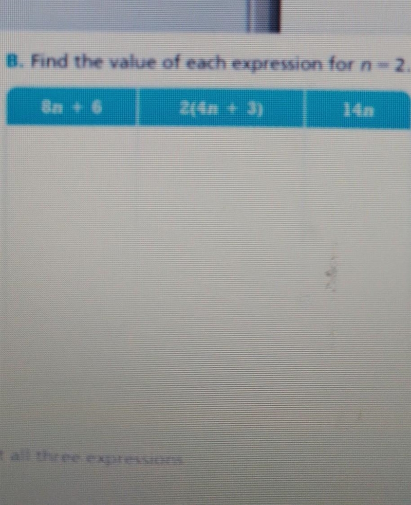 Find the value of each expression for n = 2.​-example-1