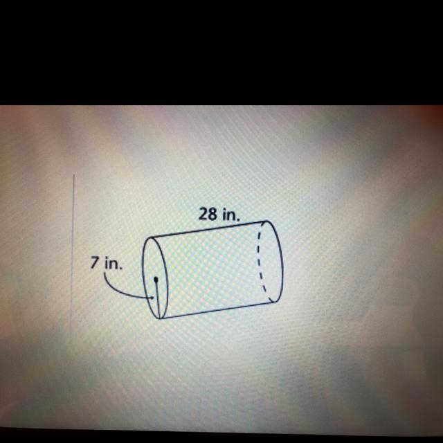 What is the total surface area of this cylinder? Select one. o 1,539.38 inches squared-example-1