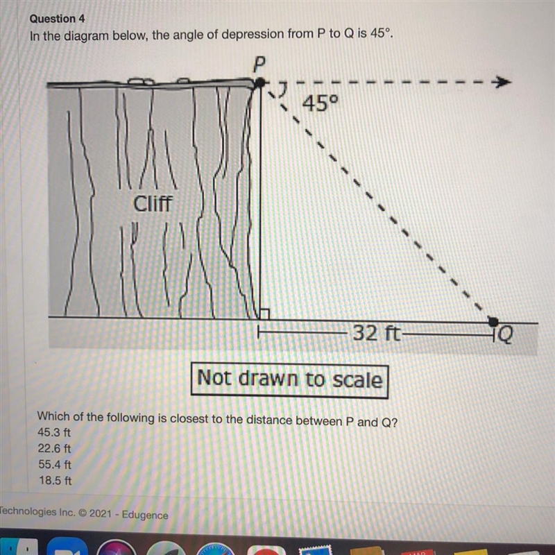 Which of the following is closest to the distance between P and Q?-example-1