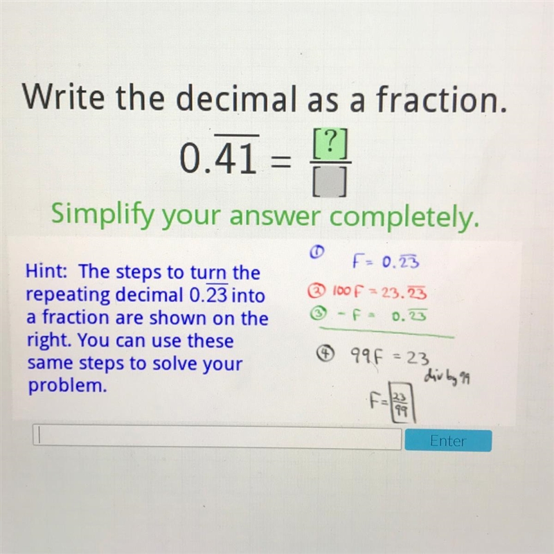 Write the repeating decimal as a fraction-example-1