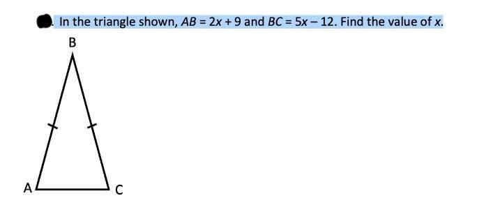 COULD A KIND SOUL PLEASE HELP ME OUT?????!!!!!!!!!!!!!!! In the triangle shown ,AB-example-1