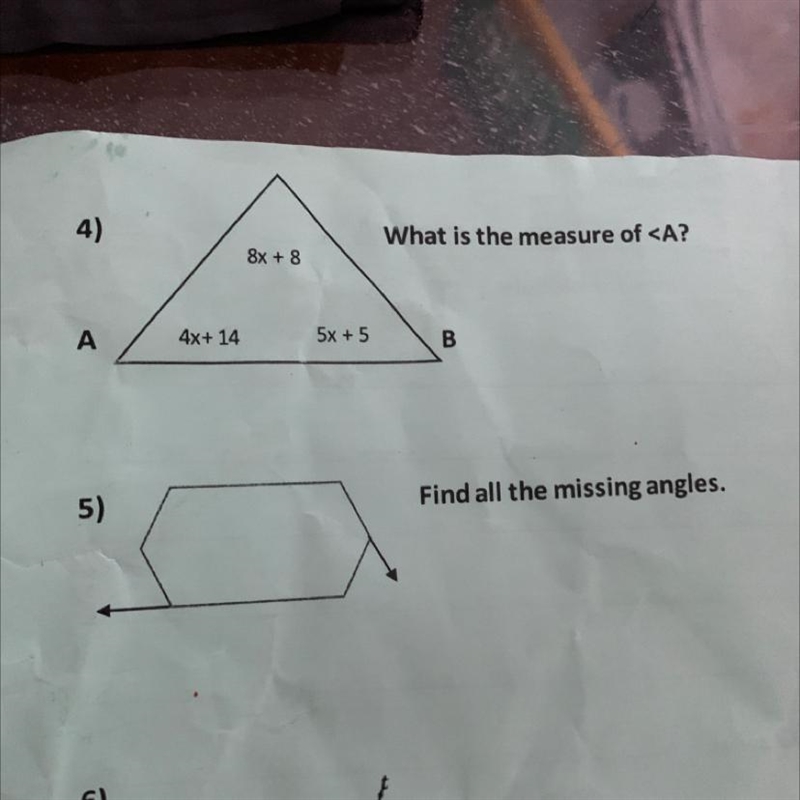 What is the measure of 8x + 8 5x + 5 4x+ 14?-example-1