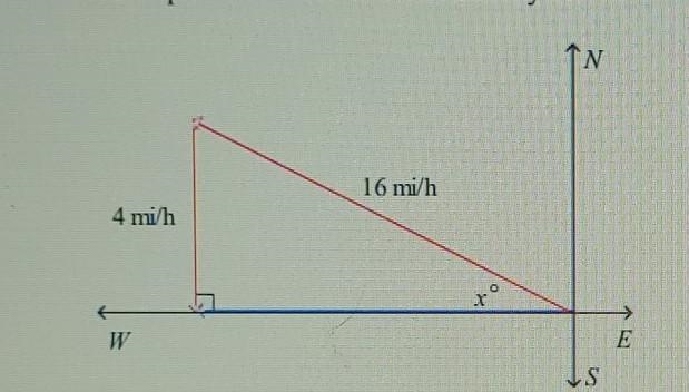 section? 14. A boat is crossing the river as shown. To the nearest tenth of a degree-example-1