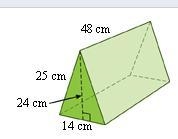 Find the surface area of the triangular prism. The base of the prism is an isosceles-example-1