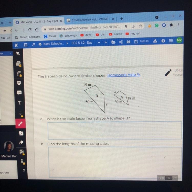 Whats the scale factor from shape a to shape b-example-1