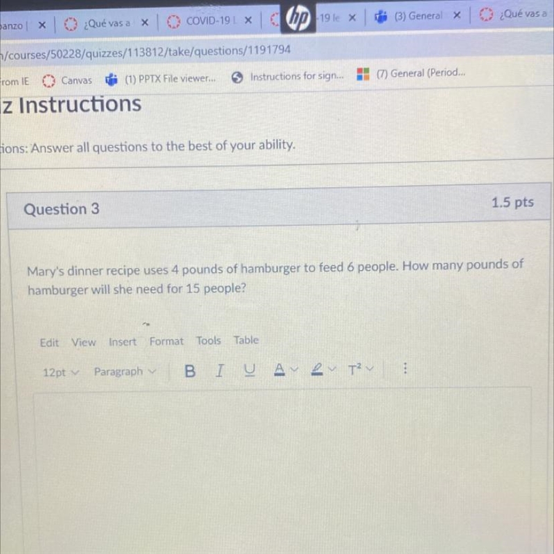 Help does anyone know ? Mary’s dinner recipe uses 4 pounds of hamburger to feed 6 people-example-1