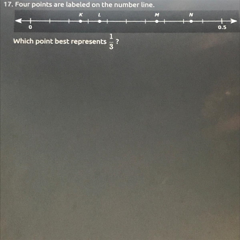 Four points are labeled on the number line. Which point best represents 1/2?? A. Point-example-1