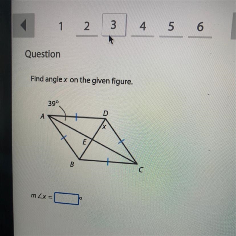 Find angle X on the given figure. m-example-1