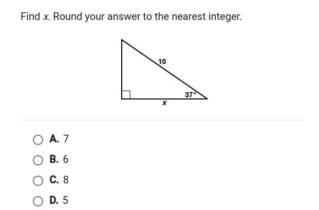 14 POINTS!!! Find x. Round to the nearest integer.-example-1