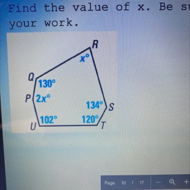 HELPPP PLZZZZ this is literally my LAST question. Find x, show ur work-example-1