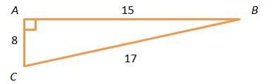 In the triangle above, Eight-fifteenths represents which ratio? A right triangle is-example-1