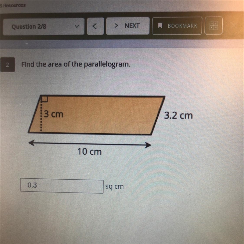 Find the area of the parallelogram-example-1