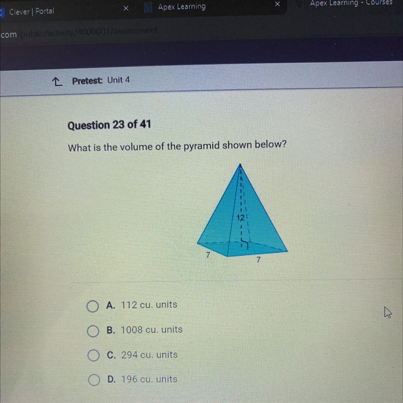 What is the volume of the pyramid shown below?-example-1