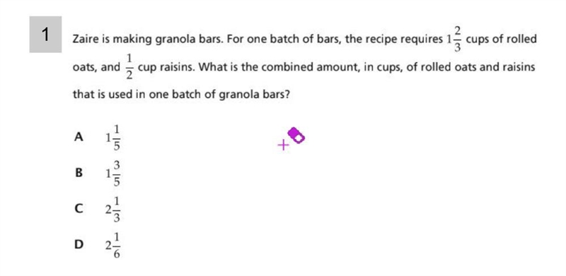 Zaire is making granola bars. For one batch of bars, the recipe requires 1 2/3 cups-example-1