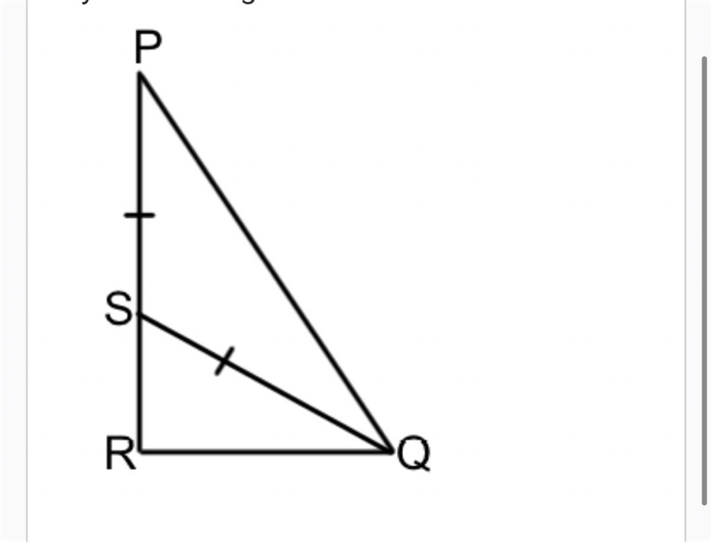 P, Q & R form a right-angled triangle. R, S & P lie on a straight line. PS-example-1