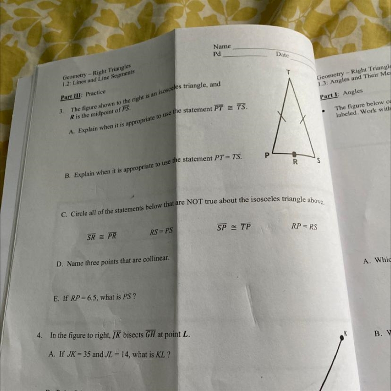 The figure shown to the right is an isosceles triangle, and R is the midpoint of PS-example-1