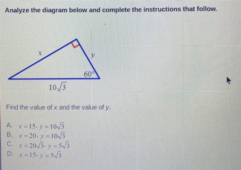 Analyze the diagram below and complete the instructions that Find the value of x and-example-1