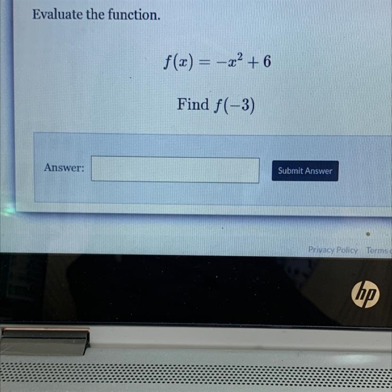 Evaluate the function. f(x) = -x² + 6 Find f(-3)-example-1