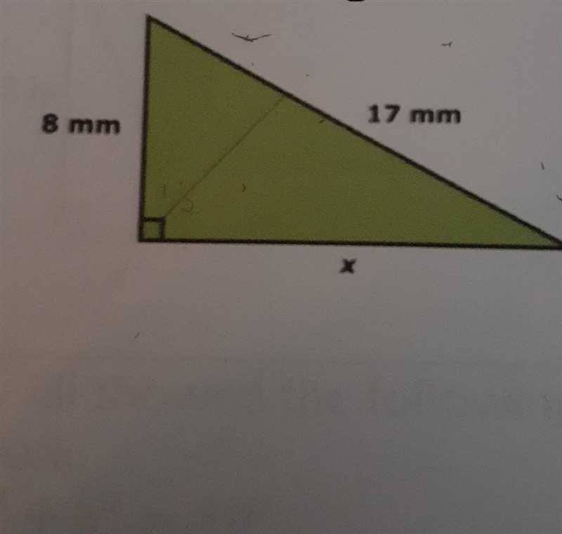 1. What is the value of x in the right triangle shown?​-example-1