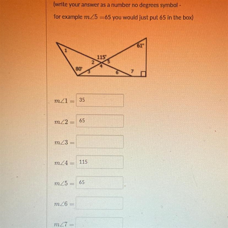 HI I NEED THE ANSWER TO THESE ASAP! I have 5 minutes... Find the measure of each missing-example-1