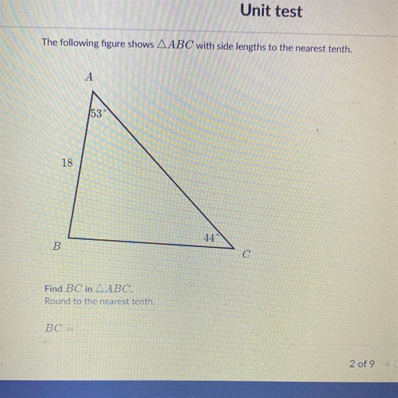 Find BC in ABC round to the nearest 10th￼-example-1