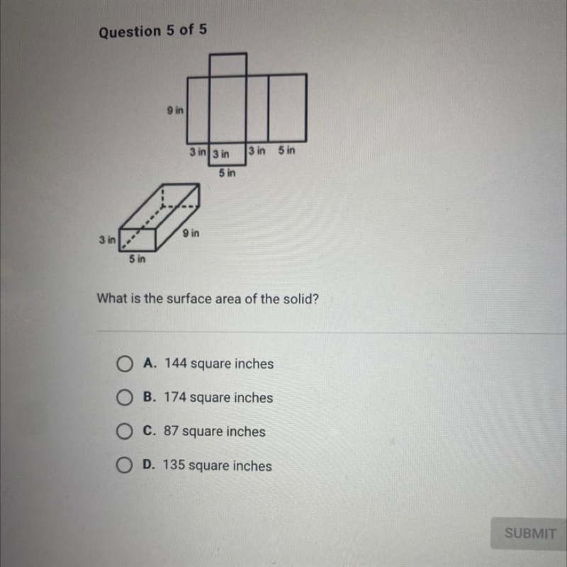 What is the surface area of the solid?-example-1