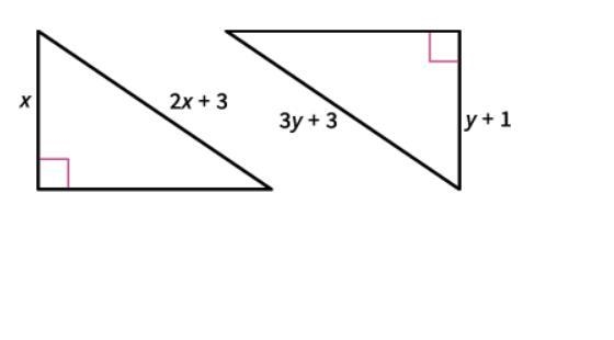 HELP IM GOING TO HAVE A MENTAL BREAKDOWN Find the values of x and y that make these-example-1