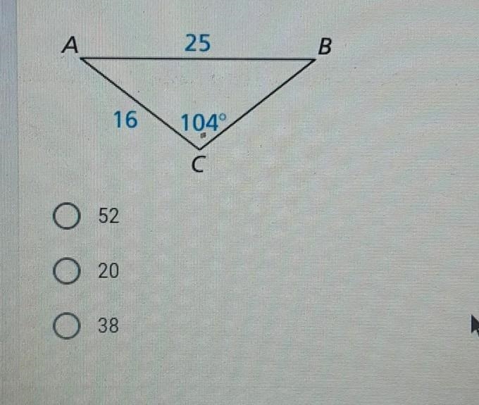 Find the measure of the third side. Round your answer to the nearest whole number-example-1