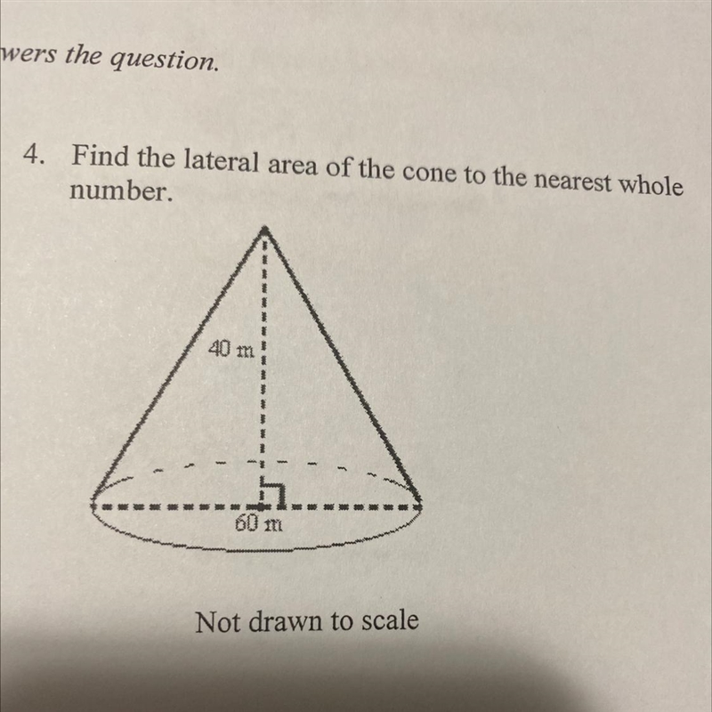 Find the lateral area of the cone to the nearest whole number.-example-1