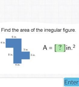 Find the area of the irregular figure 3 in 3 in 4 in 4 in 6 in 8 in-example-1