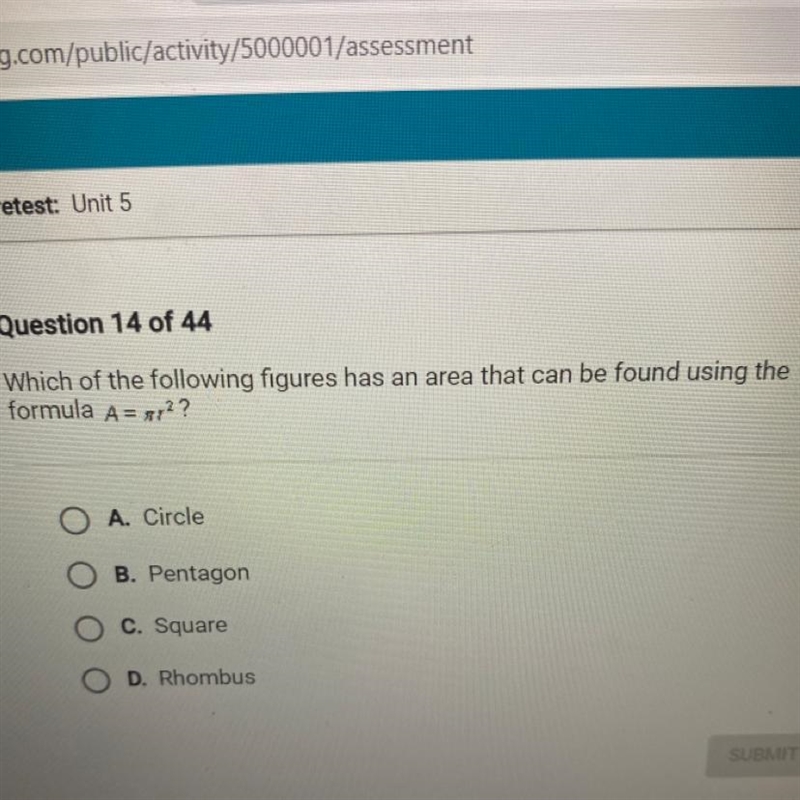 Which of the following figures has an area that can be found using the formula A = 8r-example-1