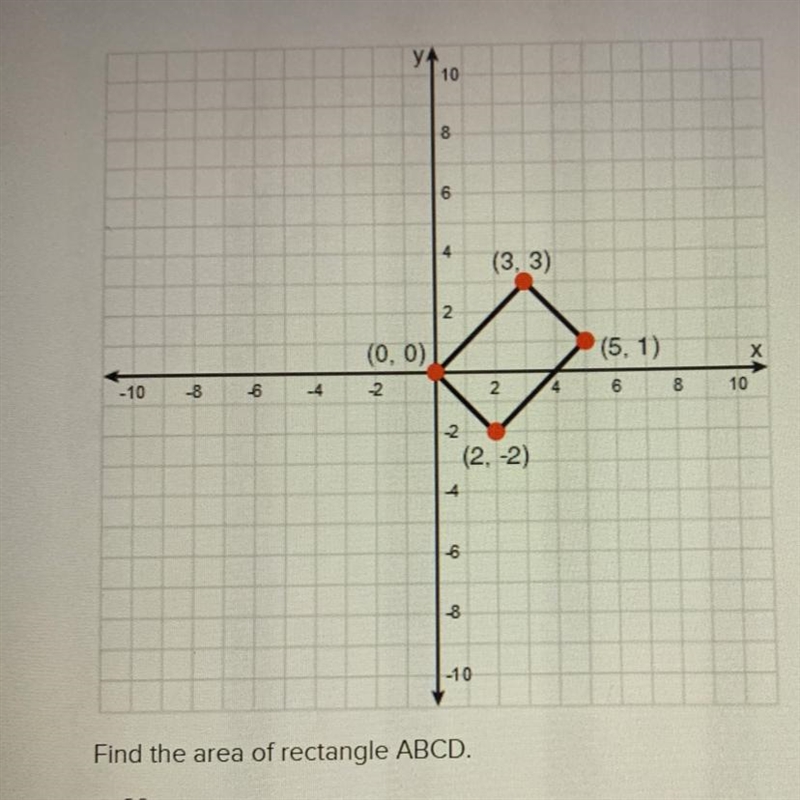 Find the area of rectangle ABCD Answers: A. 20 B. 10 square root 2 + square root of-example-1