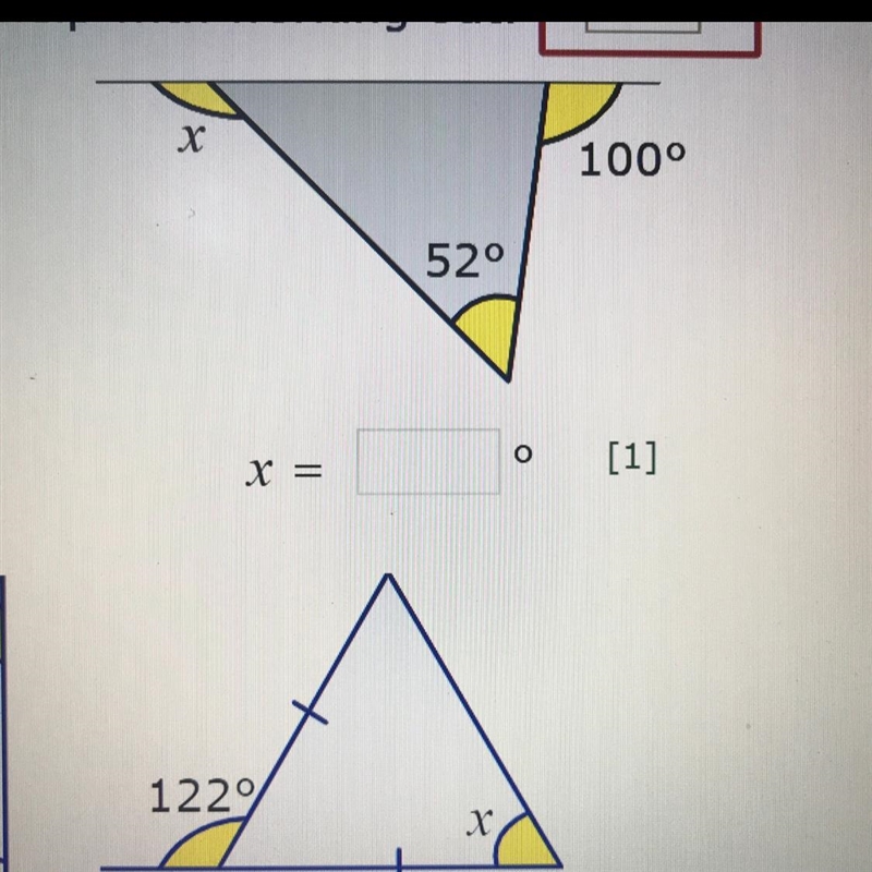 Work out angle x please!!-example-1