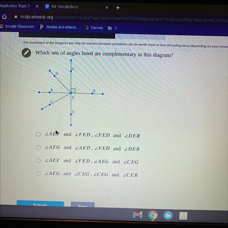 Can someone help, complementary angles are angles that add up to a sum of 90°-example-1