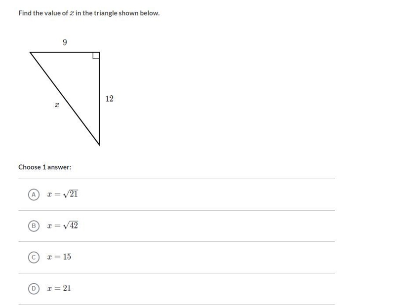 PLEASE HELP 40 POINTS Find the value of x in the triangle shown below.-example-1