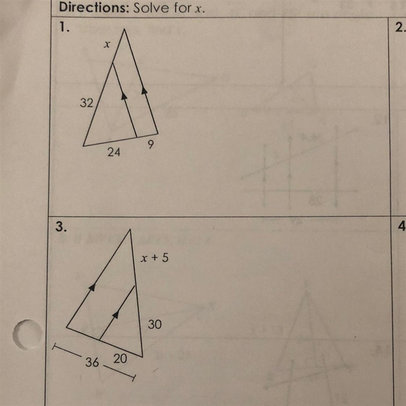 Someone help me with these two questions. All you need to do is solve for x.-example-1