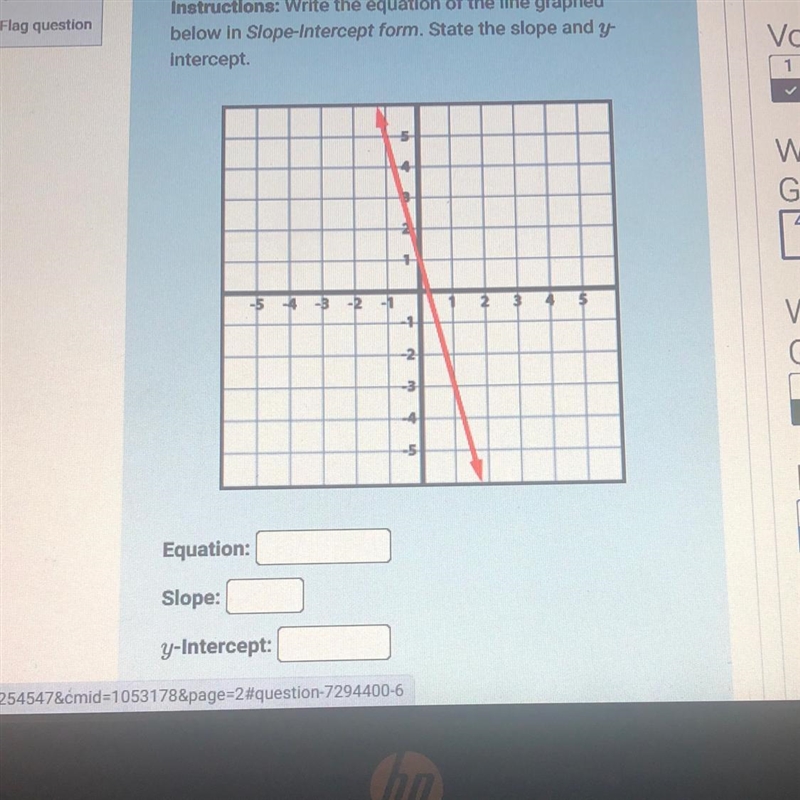 Help on slope equation and y intercept-example-1