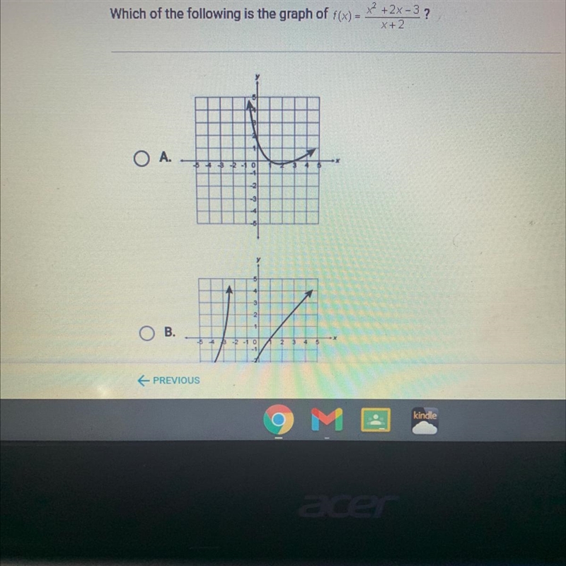 Which of the following is the graph of x2 + 2x - 3? x+2-example-1