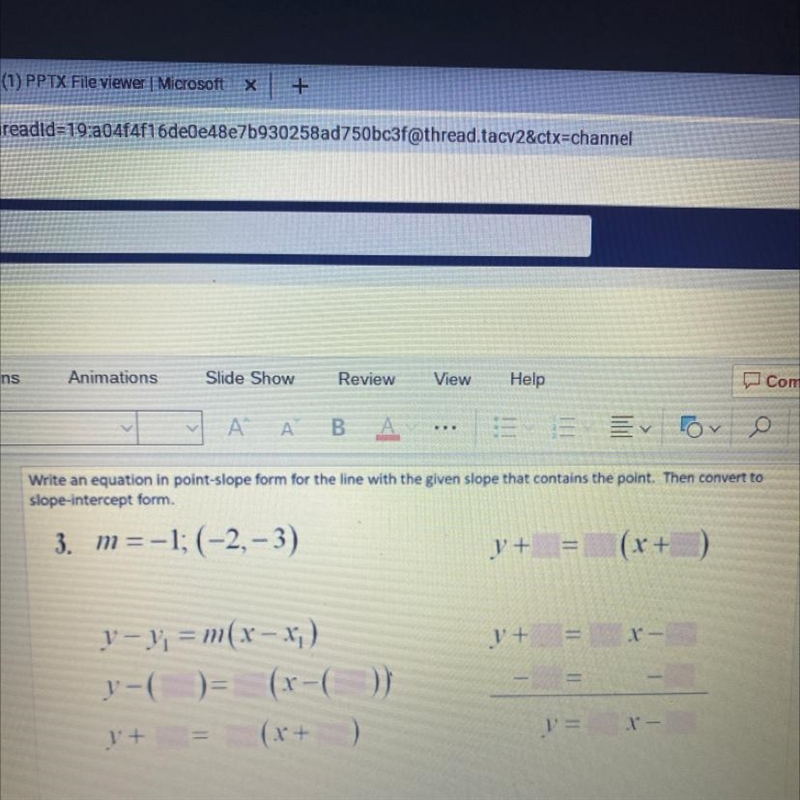 M = -1; (-2, – 3) please helpppp-example-1