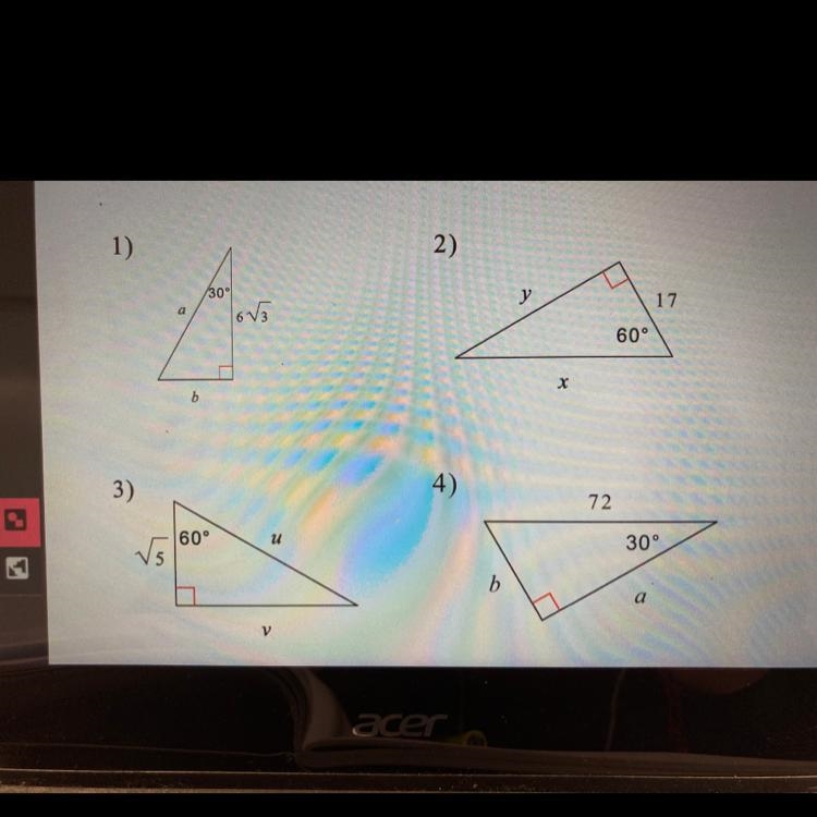 Can anyone help me with 30-60-90 special right triangles?-example-1