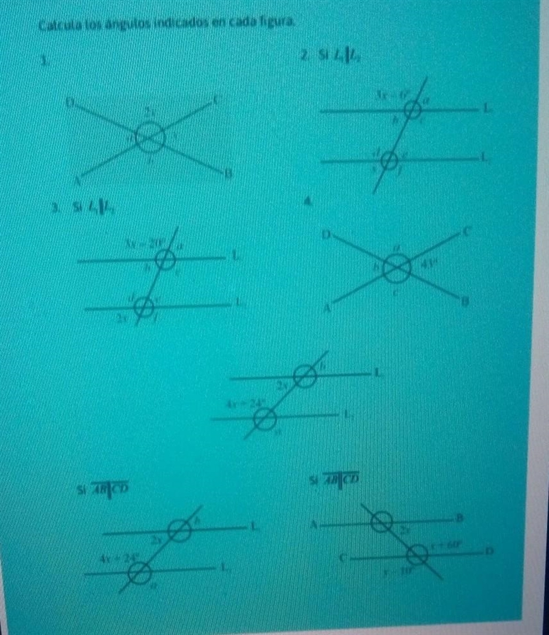 Calcula los angulos indicados en cada figura.​-example-1