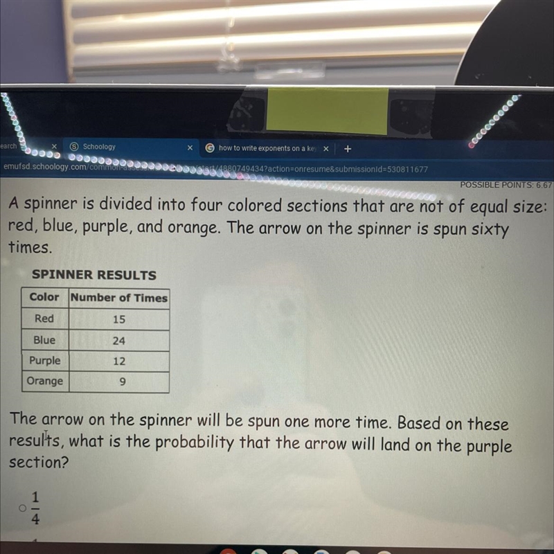 The options are 1/4 1/5 1/6 1/12-example-1