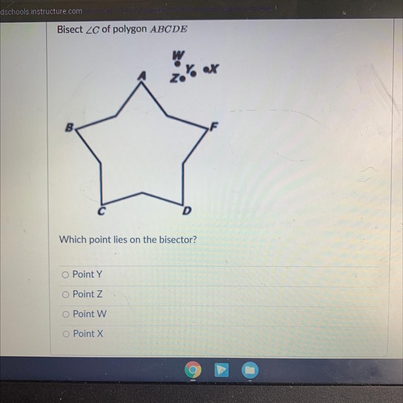 Which point lies on the bisector?-example-1