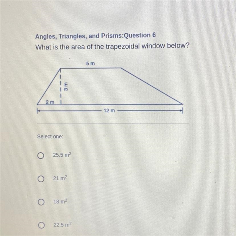 What is the area of the trapezoidal window below?-example-1