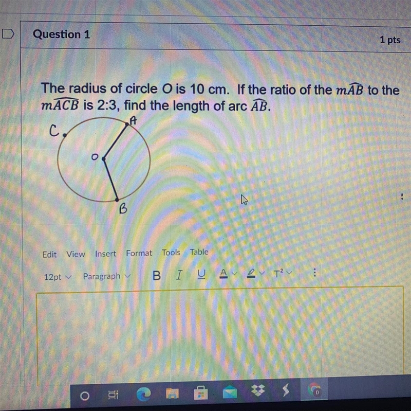 Find the length of arc AB-example-1