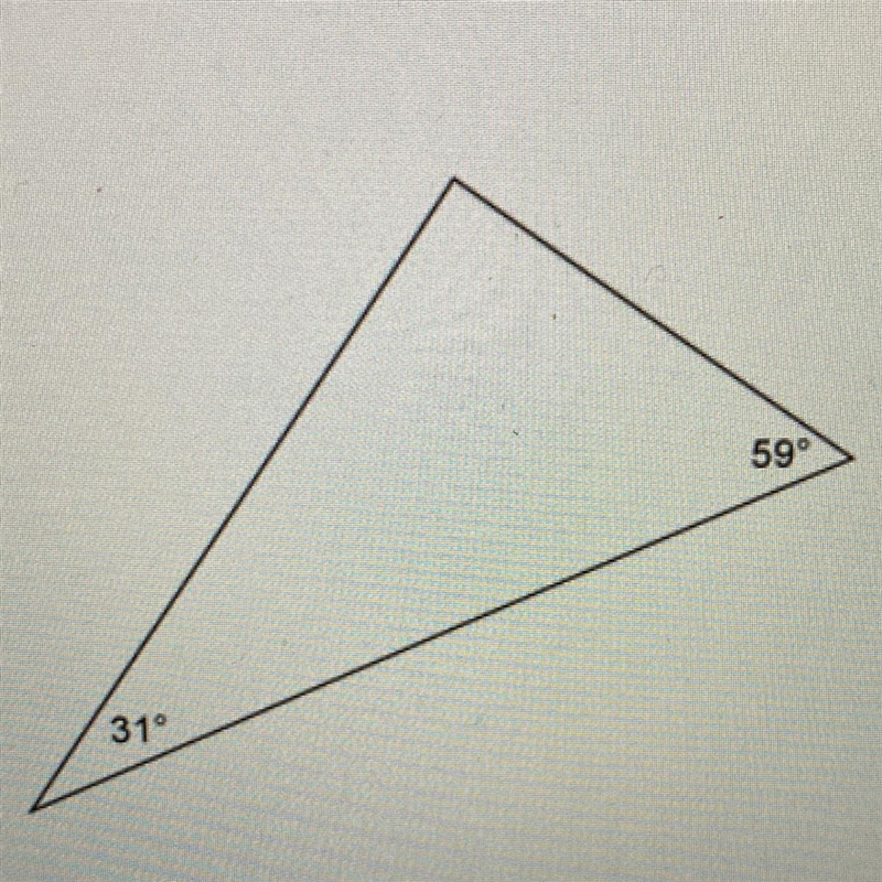 Which is a correct classification for the triangle? A)obtuse triangle B)right triangle-example-1