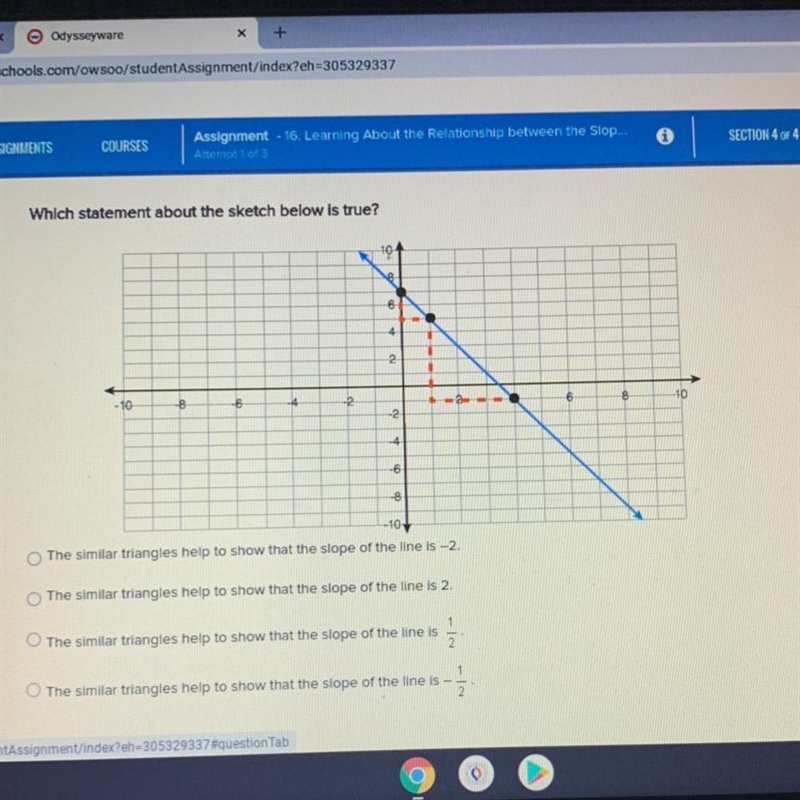 Which statement about the sketch below is true? The similar triangles help to show-example-1