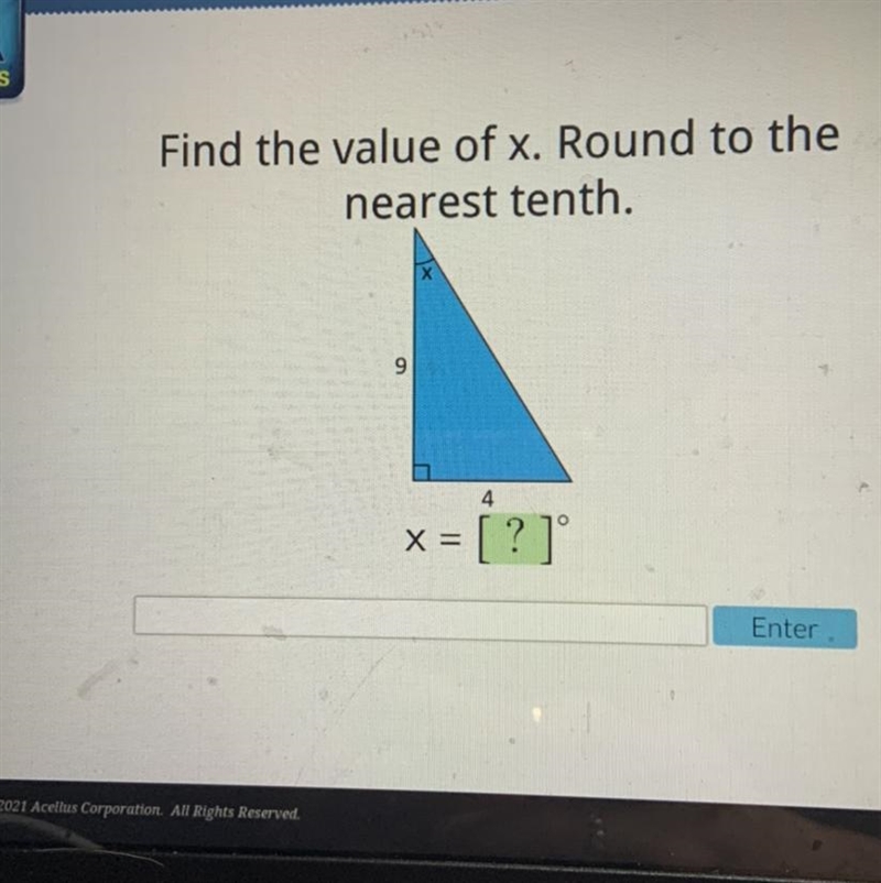 Find the value if x. Round to the nearest tenth-example-1