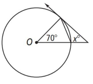 Assume that lines that appear to be tangent are tangent. O is the center of the circle-example-1