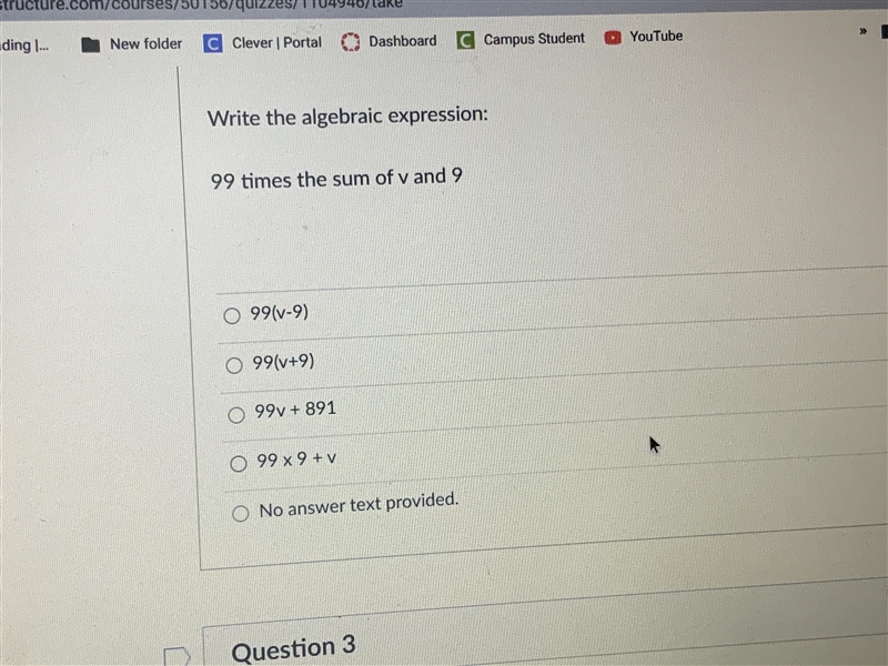 99 times the sum of v and 9-example-1